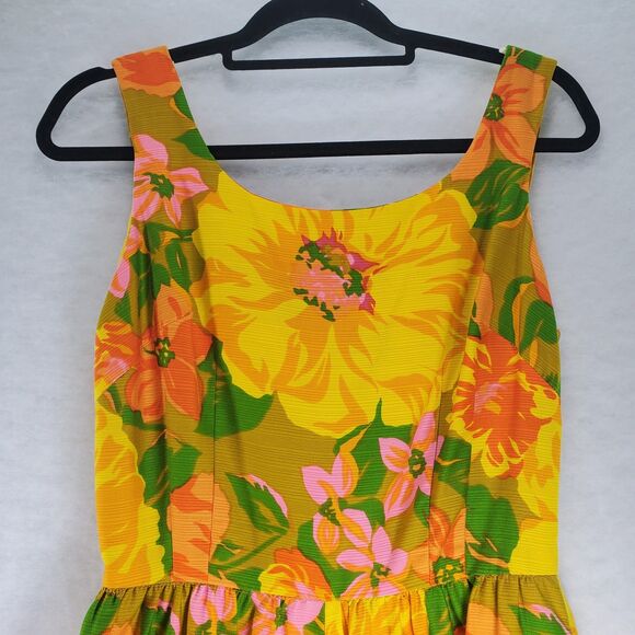S Vintage Lord & Taylor Flower Power Mod 60's Sleeveless Sun Dress Floral - Picture 6 of 13